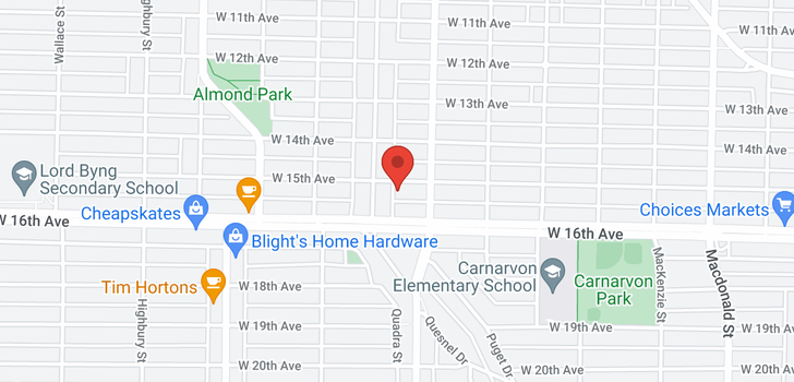 map of 3378 W 15TH AVENUE